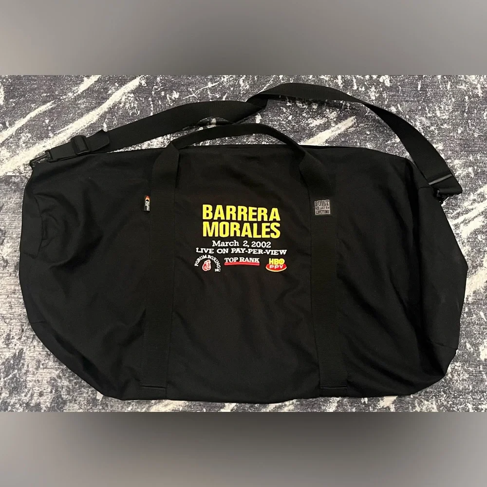 Vintage‎ Boxing Barrera  Morales Large Black Duffel Bag.